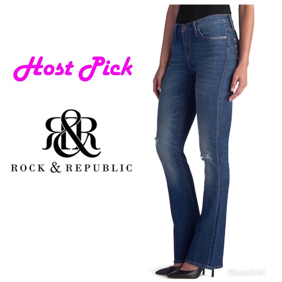 Rock & Republic Denim - Rock & Republic Ripped Midrise Bootcut Jeans Sz 16